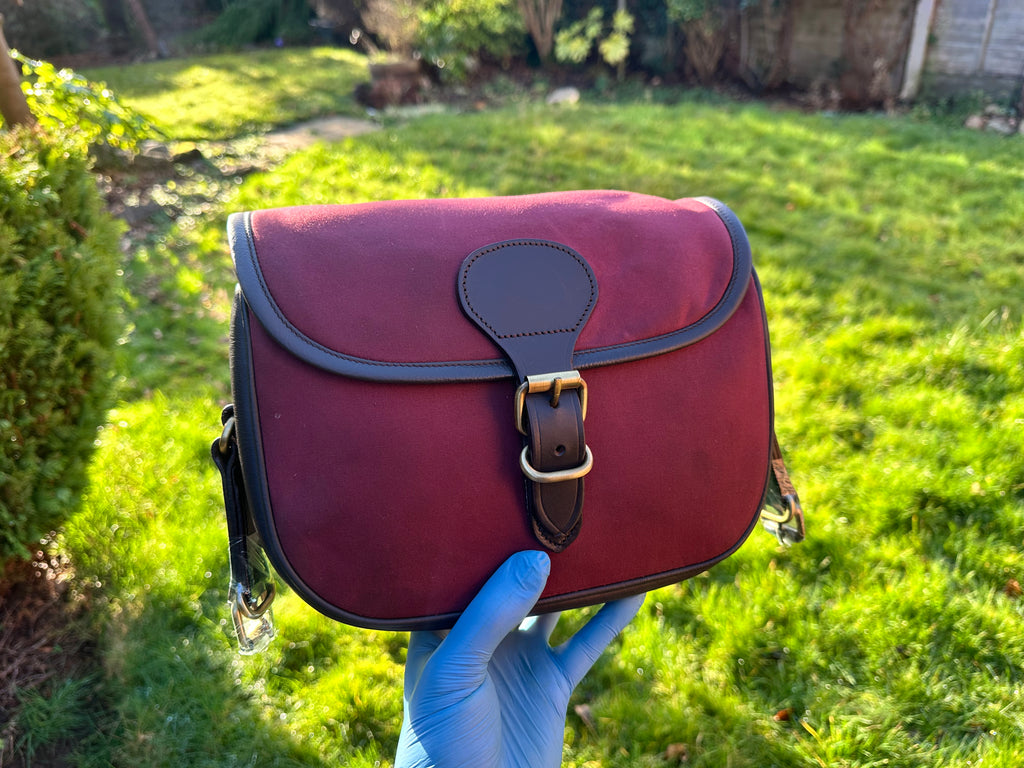 Canvas & Bridle Leather Cartridge Bag Plum